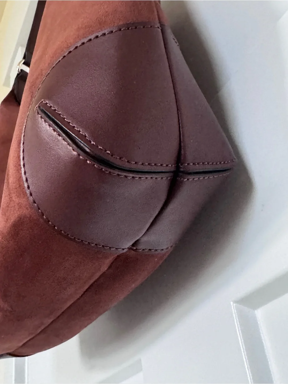 Nine West brown Suede Hobo with Dark Leather Trim